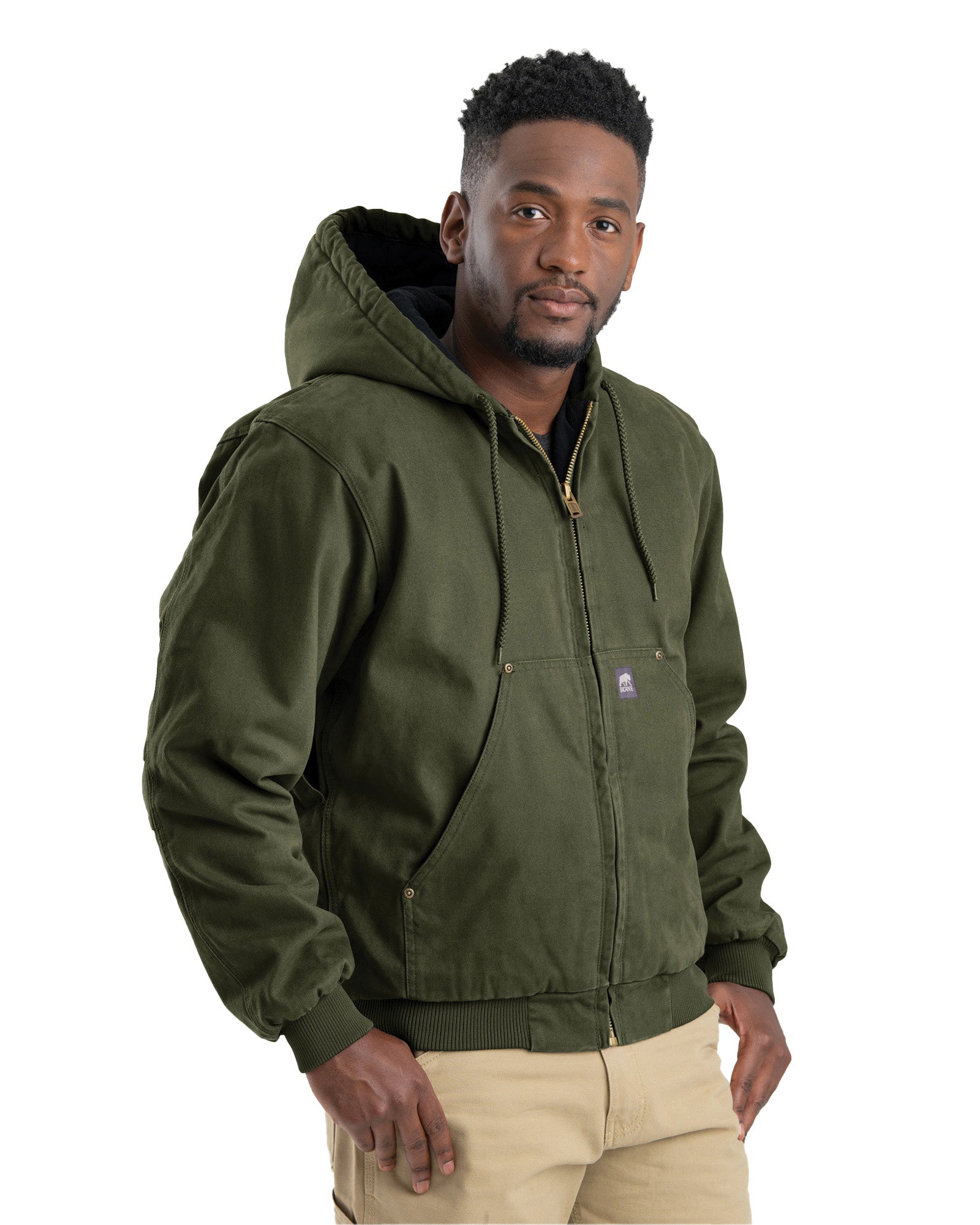 Berne Heartland Washed Duck Hooded Work Jacket Mens