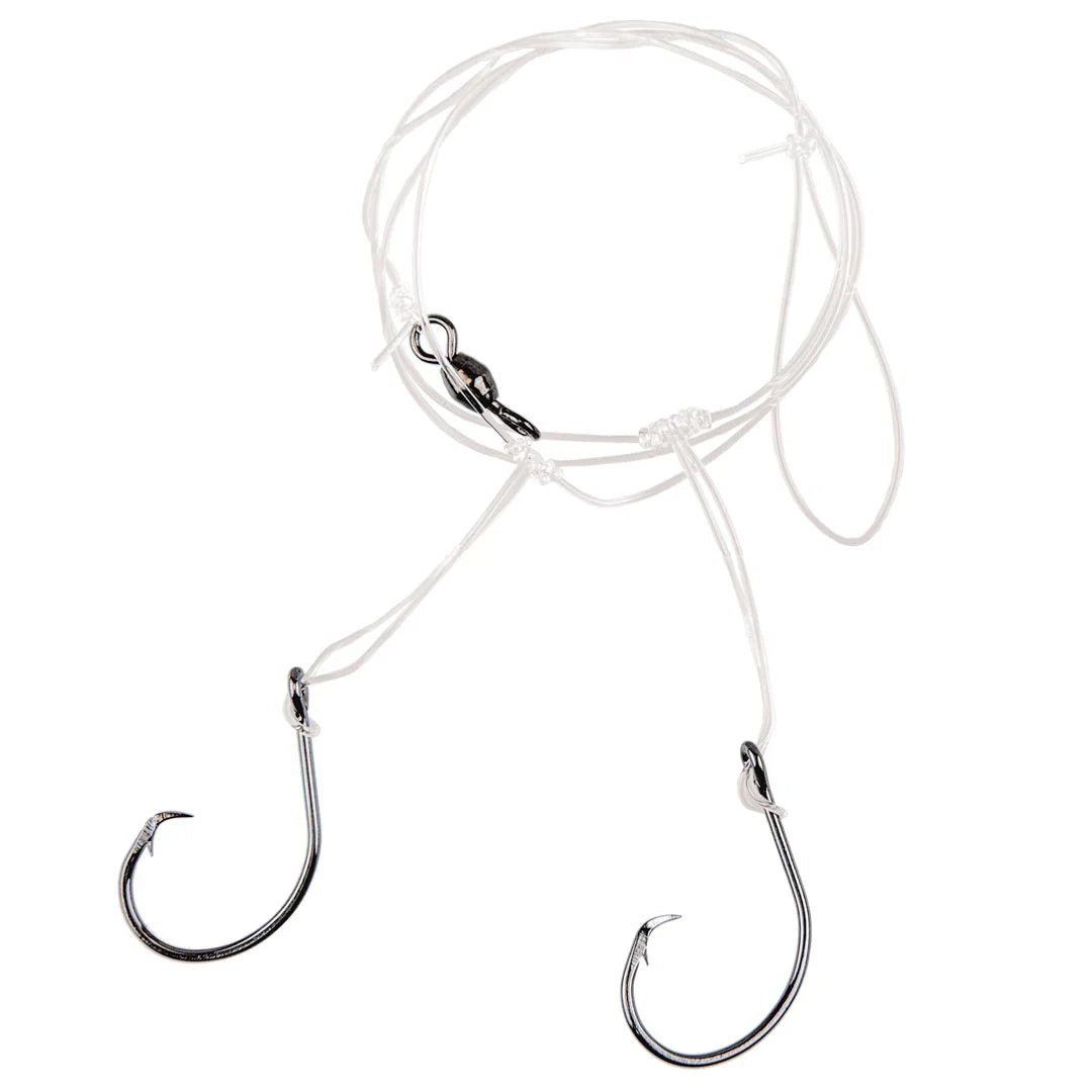 Eagle Claw Lazer Sharp Lazer Sharp Circle Hook Striped Bass Rig Platinum Black Hook