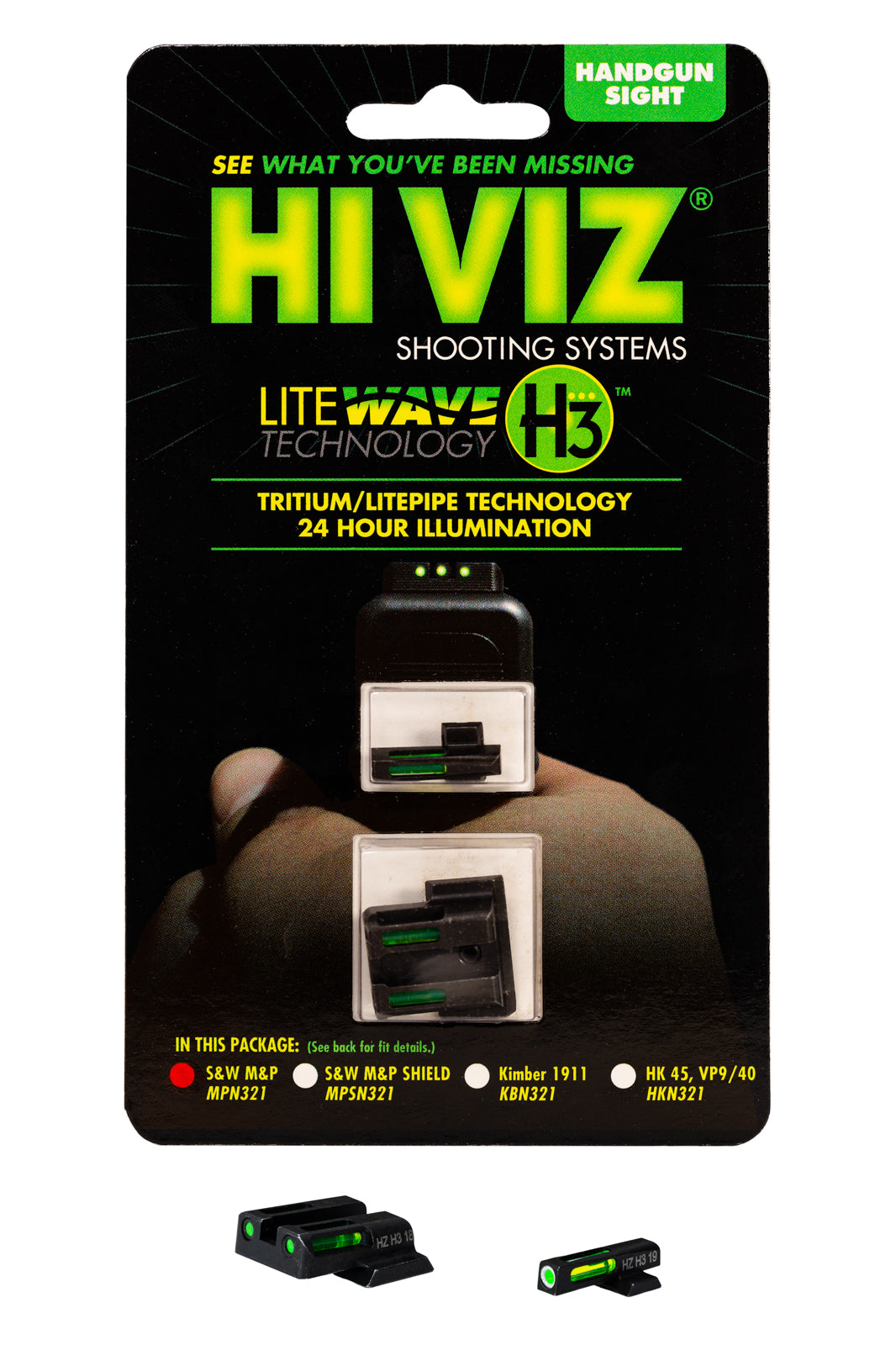 HIVIZ® LiteWave H3® Tritium / Fiber-Optic Sight - Smith & Wesson M&P