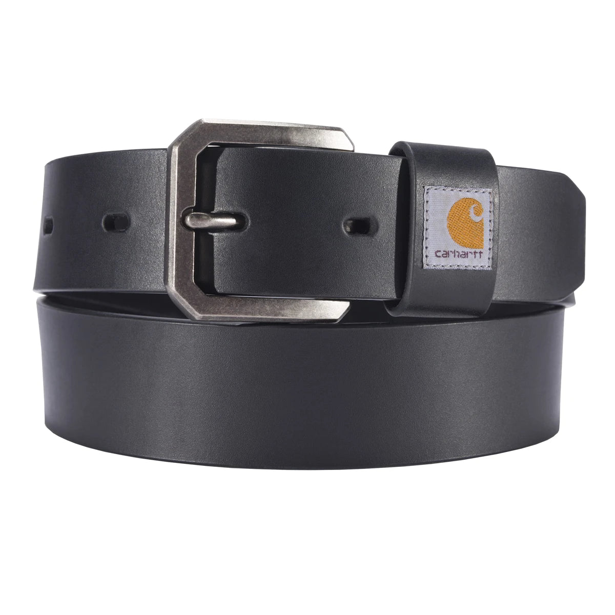 Carhartt Mens Black Leather Saddle Belt