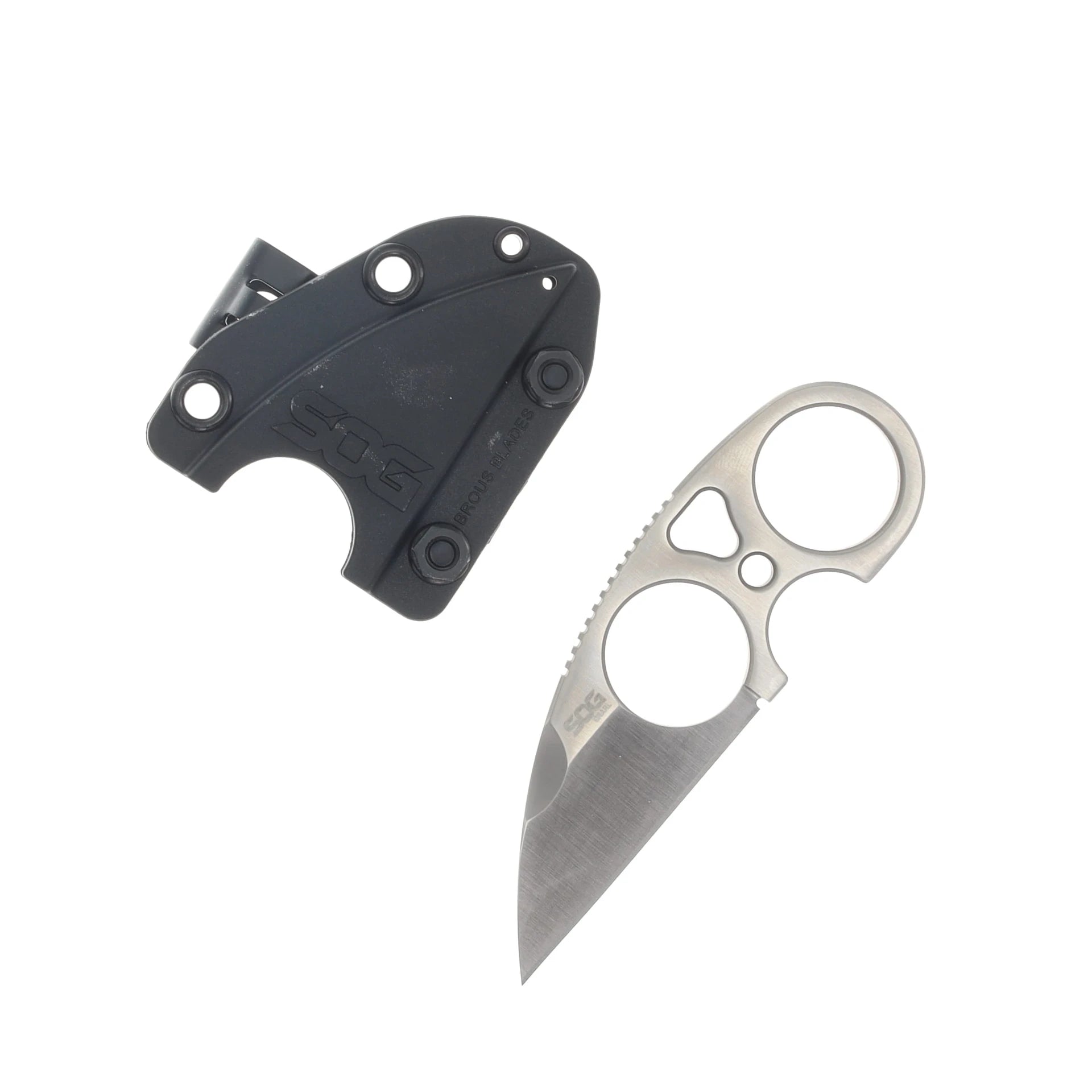 SOG Knives Snarl Fixed Blade Knife 2.3in Plain Satin Sheepsfoot Blade