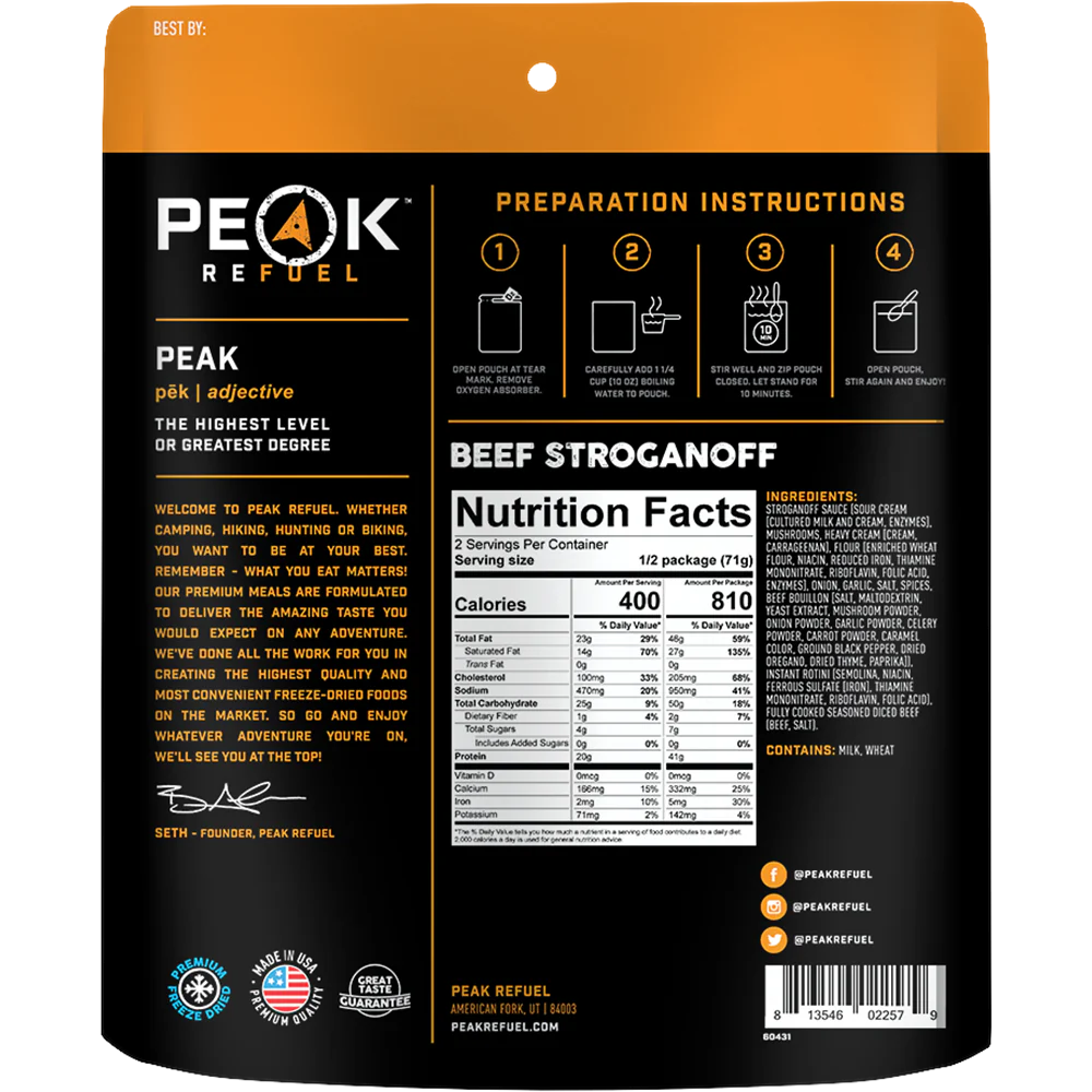 Peak Refuel Beef Stroganoff