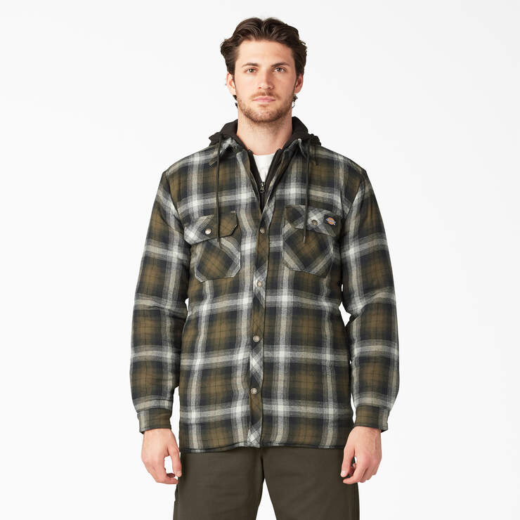 Dickies Water Repellent Flannel Hooded Shirt Jacket - Mens