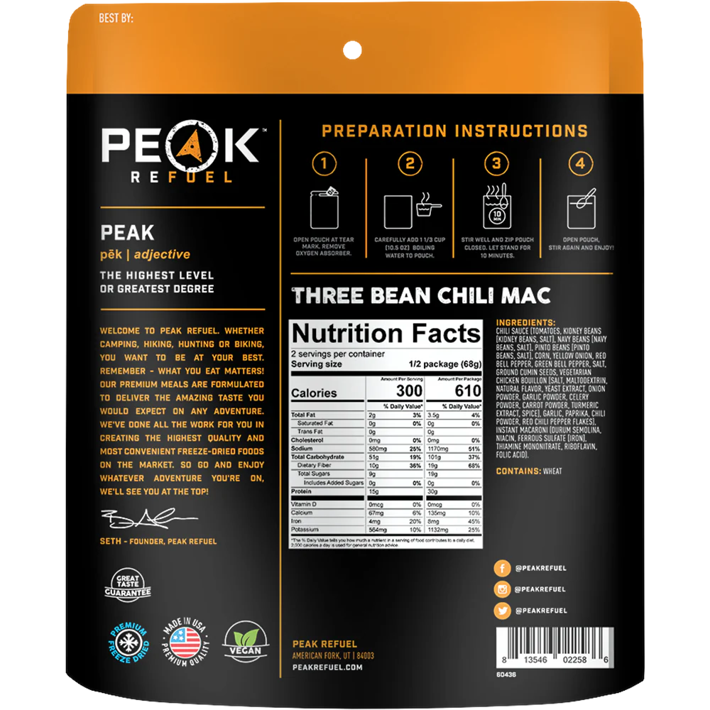 Peak Refuel Three Bean Chili Mac