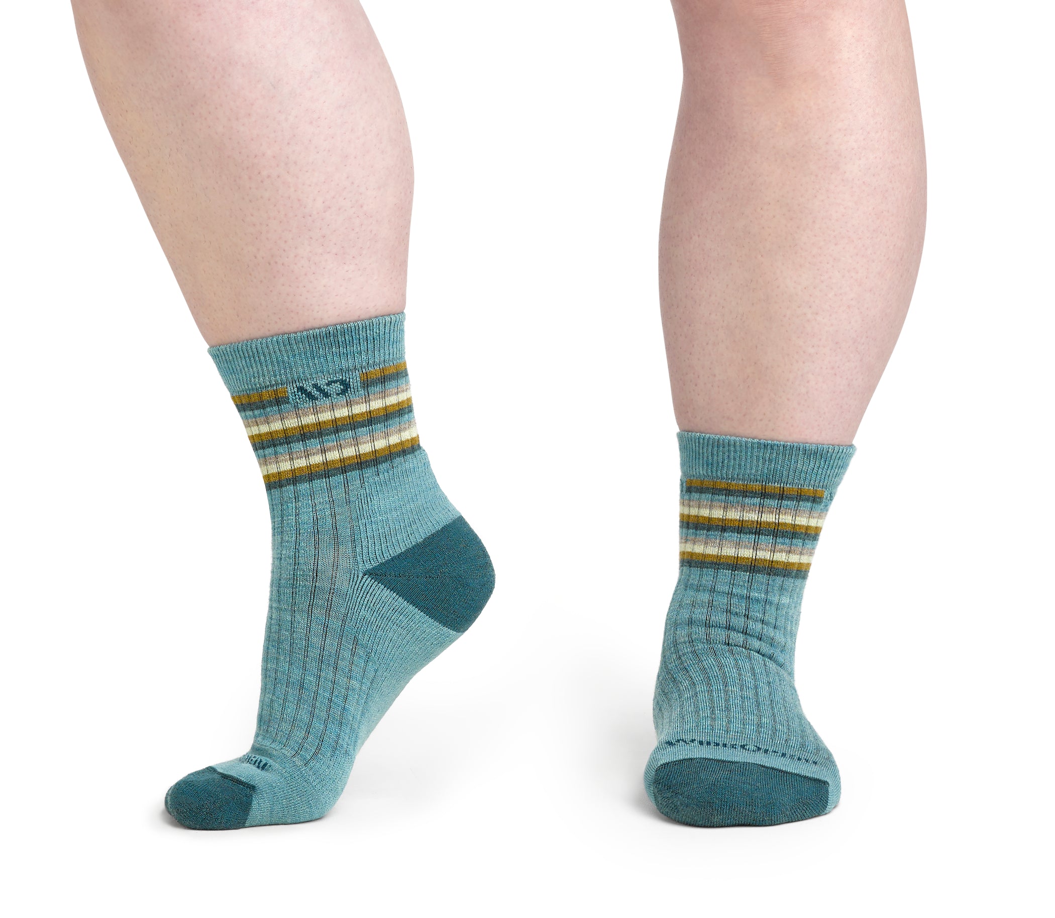 Wide Open Multi Stripe Cushioned Micro Crew Socks - Womens