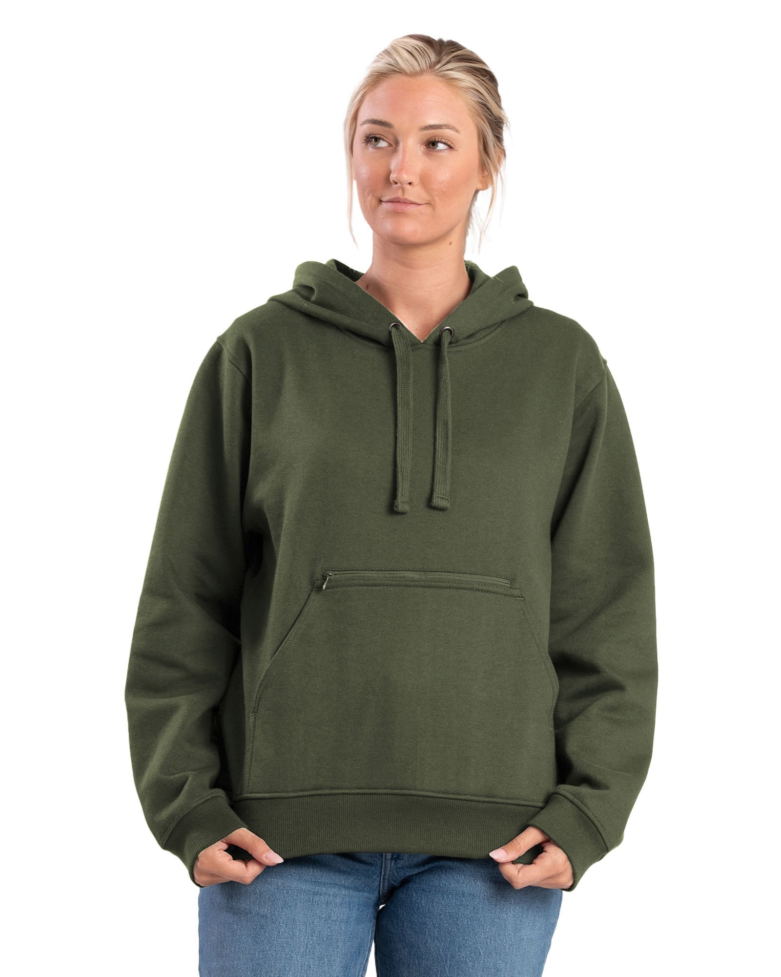 Berne Heritage Zippered Pocket Hooded Pullover Sweatshirt - Womens