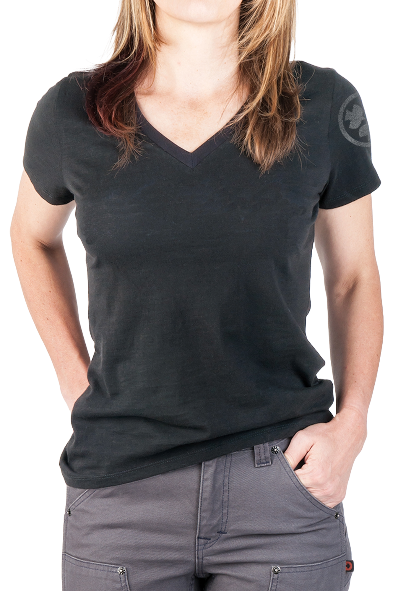 Dovetail V-Neck Solid Tee Shirt - Womens