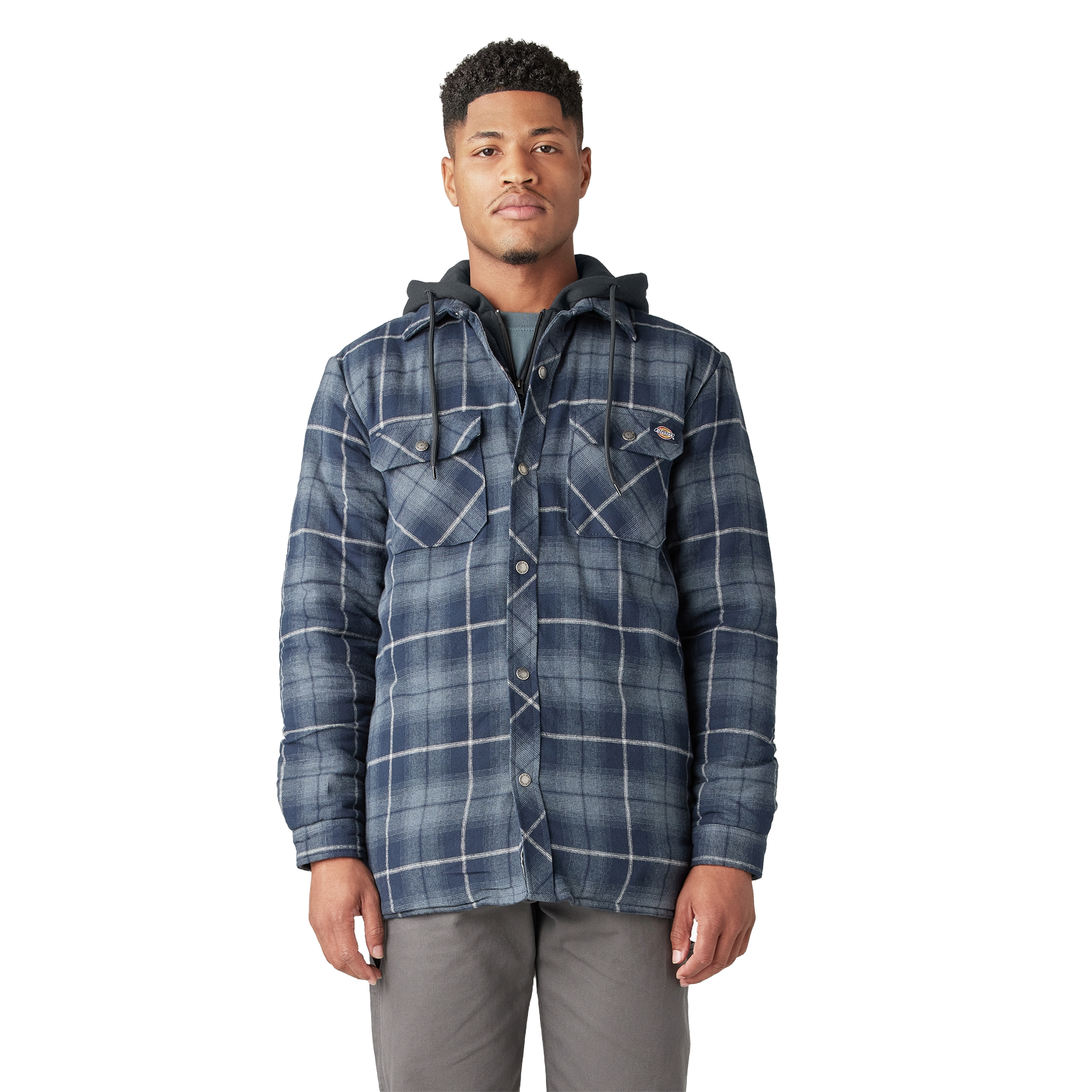 Dickies Water Repellent Flannel Hooded Shirt Jacket - Mens