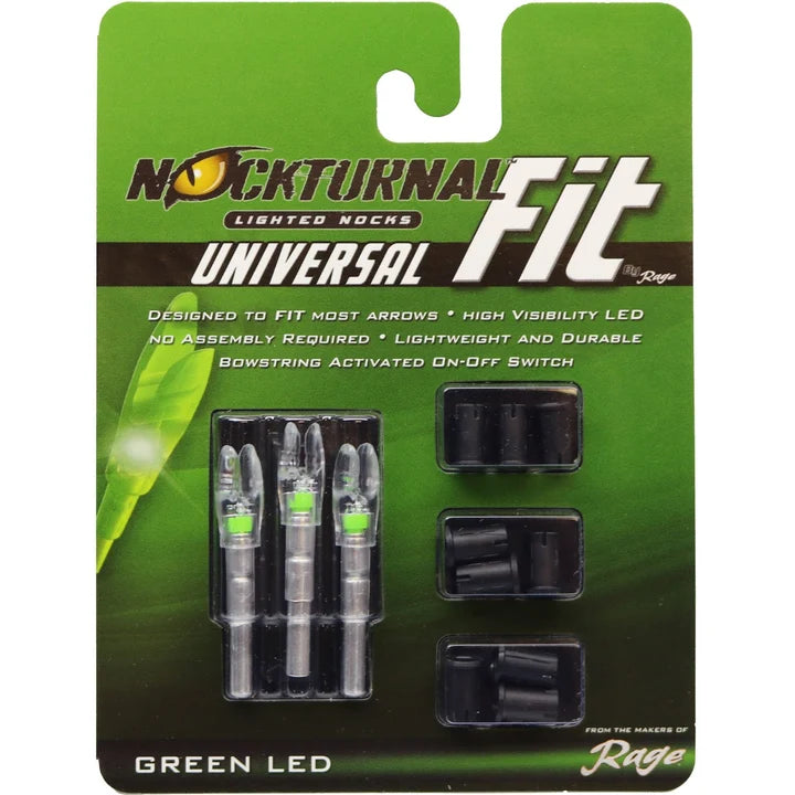 Nockturnal Universal Size Illuminated Notch Green - Pack of 3