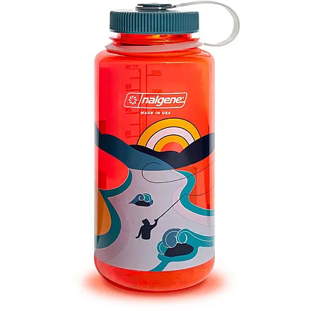 Nalgene Retro Print Wide Mouth 1 Quart Water Bottle