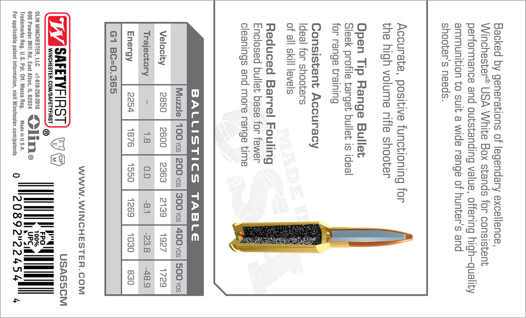 Winchester 6.5Creedmoor / 125Gr