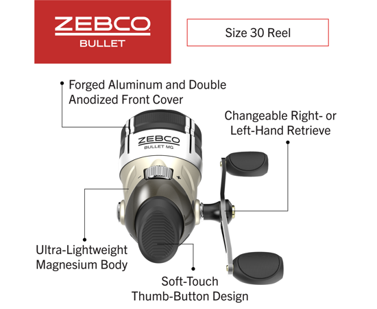 bullet fishing reel Zebco Bullet MG Spincast Reel